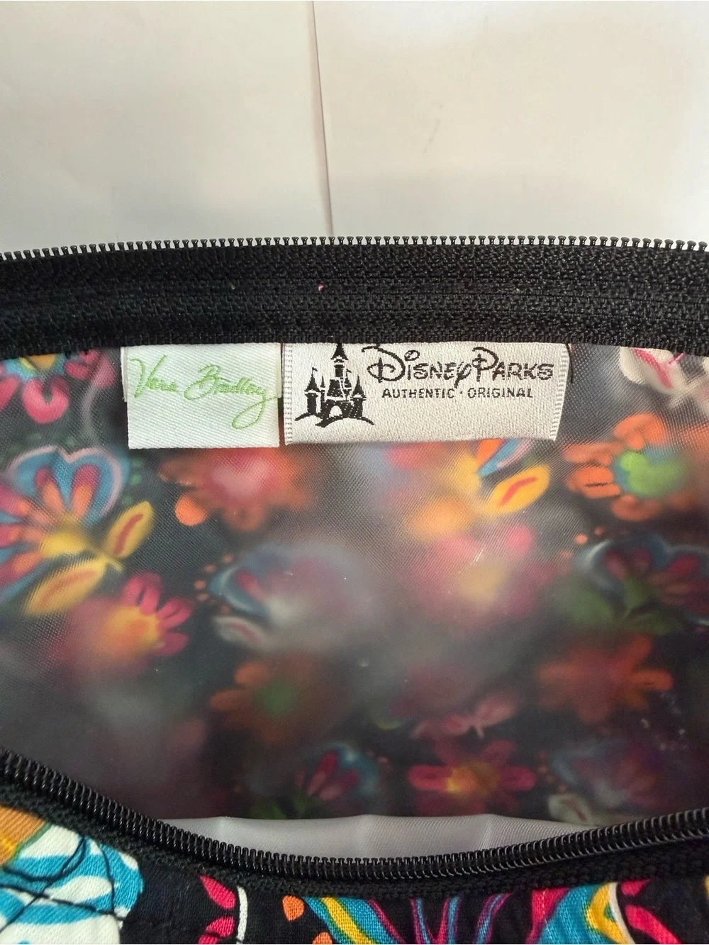 Vera Bradley Disney Mickey & Minnie Quilted Cosmetic Bag - Black Floral